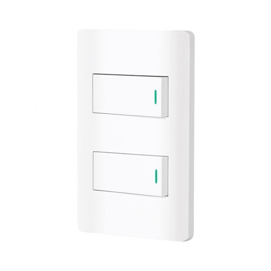 Placa armada blanca con 2 interruptores 1 módulo, Lisboa 47954