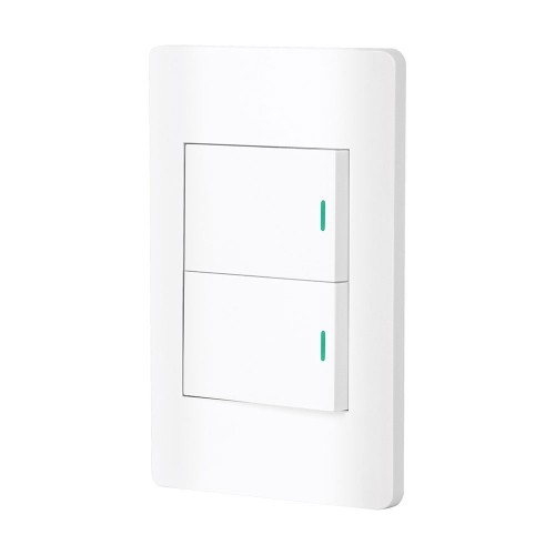 Placa armada blanca 2 interruptores 1.5 módulos, Lisboa 47960