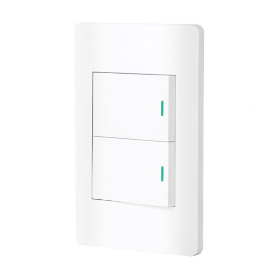 Placa armada blanca 2 interruptores 1.5 módulos, Lisboa 47960
