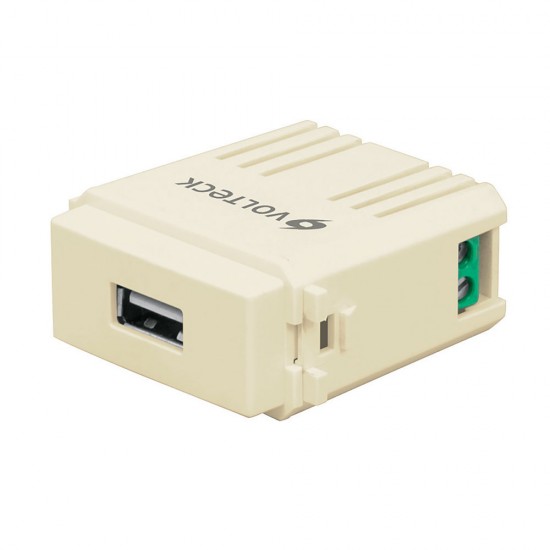 Módulo puerto USB, línea Italiana, color marfil, Volteck 48108