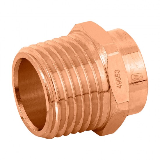 Conector de cobre, rosca exterior 1/2', Foset 49653