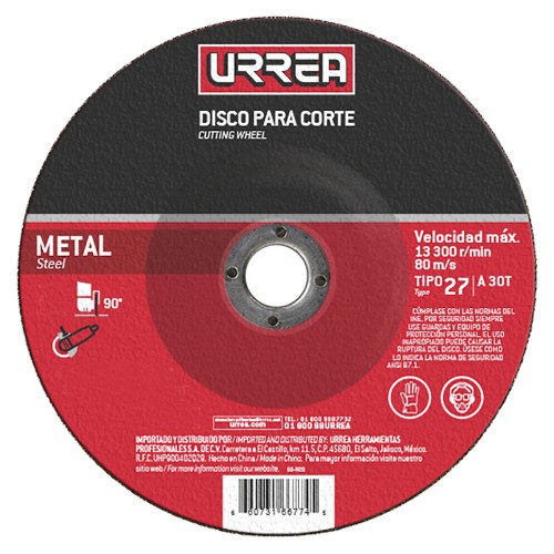 Urrea - AMCD07 - Disco abrasivo tipo 27 para metal 7 x 1/