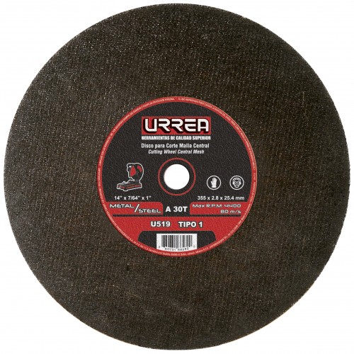 Urrea - U519 - Disco abrasivo tipo 1 para metal 14 x 7/