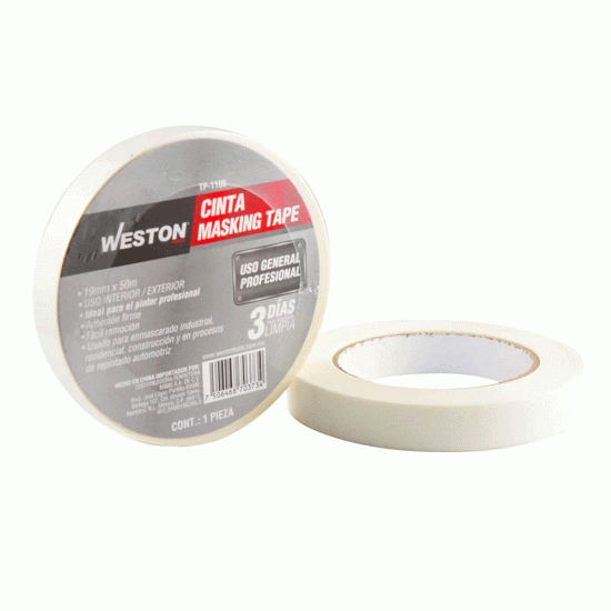 Weston - TP-1105 - Cinta masking tape 19mm x 50m