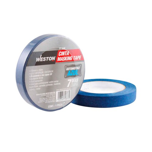 Weston - TP-1130 - Cinta masking tape azul 19mm x 50m