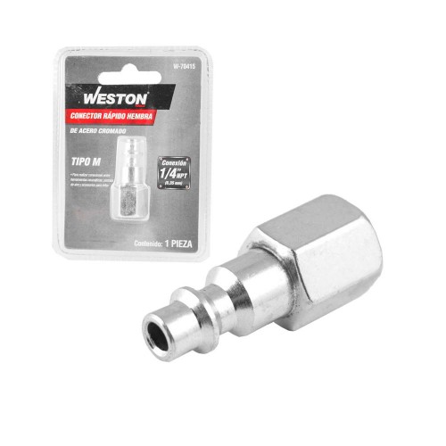 Weston - W-70415 - Conector rapido acero cromado hembra 1/4
