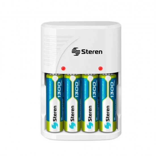 Steren - CRG-020 - Cargador d baterias aa/aaa/9v c/4 pilasa