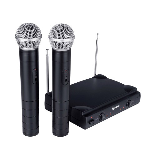Steren - WR-055 - Sistema de 2 microfonos inalambricos vhf