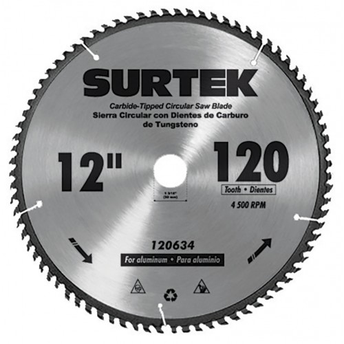 Surtek - 120625 - Disco para sierra circular para corte aluminio 80 dientes, 10"