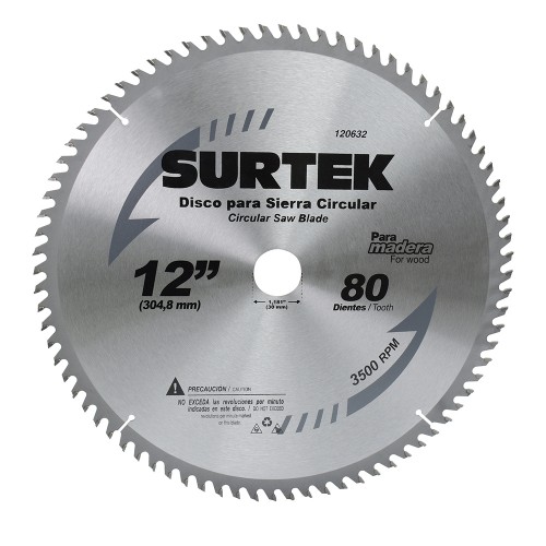 Surtek - 120634 - Disco para sierra circular para corte aluminio 120 dientes,12"