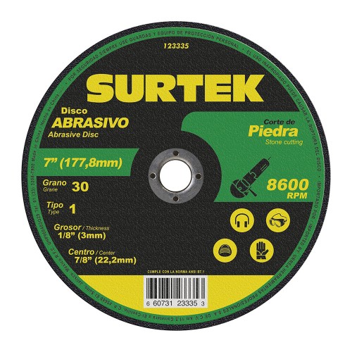 Surtek - 123335 - Disco abrasivo tipo 1 para corte de pied
