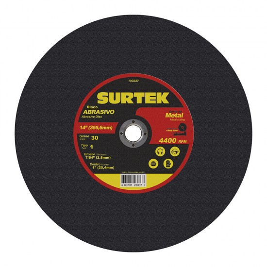 Surtek - 123337 - Disco abrasivo tipo 1 para corte de meta