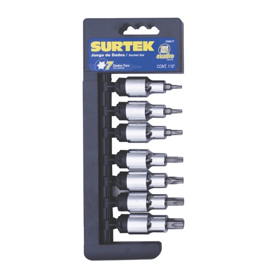 Surtek - F5801T - Juego de 7 dados punta torx® 1/2" cja
