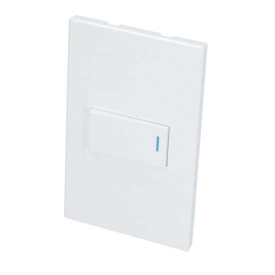 Surtek - P619B - Placa con 1 switch 1/3 color blanco