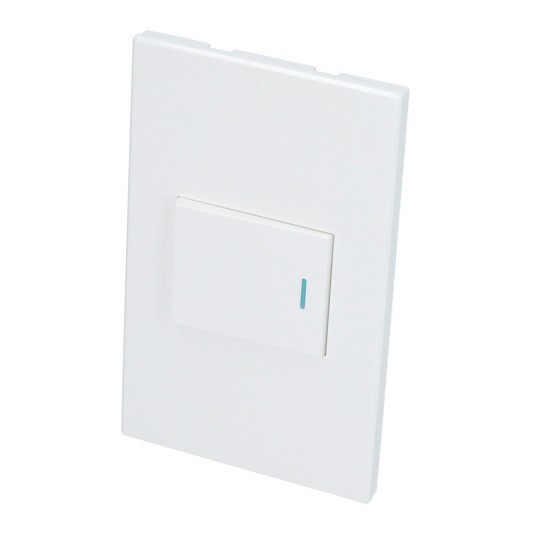 Surtek - P621B - Placa 1 switch 3 vías 1/2" color blanco